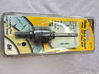 Front view of Ivy Classic hole saw arbor in blister pack