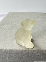 Front left view of frosted crystal bear figurine