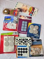 Overview of all adhesive pads, sliders and bumpers in packaging