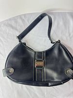 Front view of black Nine West shoulder bag