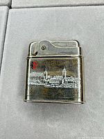 Front view showing skyline graphic and coat of arms