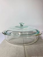 Side profile of casserole dish with lid