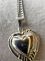 close-up of heart pendant detail