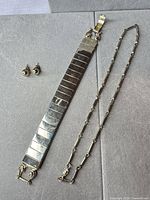 Necklace, bracelet and earrings full view