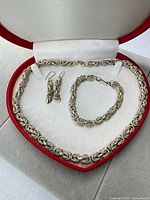 Full set: necklace, bracelet, earrings in case