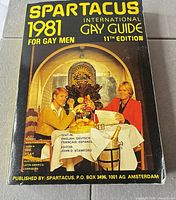 Front cover of Spartacus International Gay Guide 1981 showing title, edition, and cover art