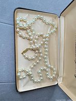 Necklace laid in case showing full strand and clasp