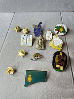 All 13 lapel pins laid out