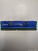 Front view of Kingston HyperX blue-heatsink RAM module