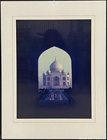 Whole framed Taj Mahal photographic print with frame and mat visible