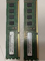 Front view of both Micron DDR3 modules showing chips and labels