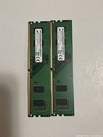 Two Micron DDR4 DIMMs front view