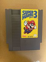 Front view of Super Mario Bros. 3 NES cartridge showing label