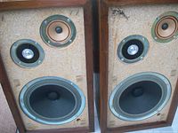 Front view of both Criterion Model 77 speakers showing drivers
