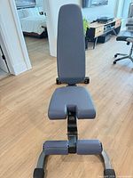 Front view showing split seat, backrest, leg rollers and overall condition