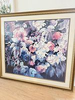 Full view of framed floral print
