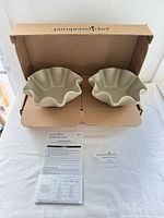 Both tortilla shell bakers in original Pampered Chef box with instructions
