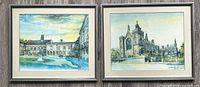 Both framed prints side by side showing artwork and frames
