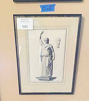Framed engraving front view