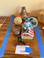 Group shot showing all six items on table