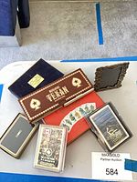 Group shot of all seven playing card decks