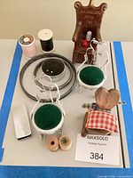 All items grouped on table with lot tag visible