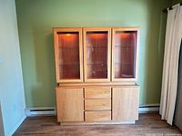 Cabinet closed, front view showing lighting