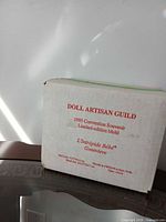 Front of box showing maker, year, edition, doll size details