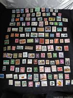 Full layout of all stamps on black background