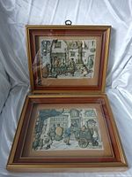 Both framed Anton Pieck prints, front view