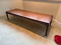 Full view of coffee table front and legs