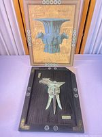 Full view of wood plaque and separate printed display panel