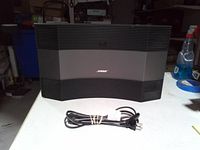 Front view of Bose Acoustic Wave with power cord