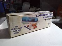 Front angled view of boxed Salton Cosmopolitan Yogurt Maker