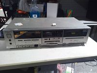 Front view of Technics RS-B23W double cassette deck showing overall condition and layout