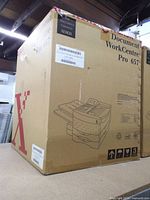 Sealed Xerox Document WorkCentre Pro 657 carton, front and side view
