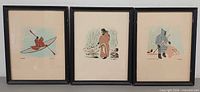 All three framed serigraphs side by side