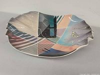Top view of large geometric patterned ceramic bowl