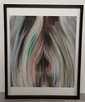 Framed abstract pastel painting front view