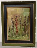 Framed oil painting full view