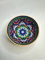 Top view of beaded gourd bowl