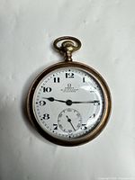 Front view showing dial, hands and case front