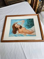 Front view of framed oil painting showing full composition