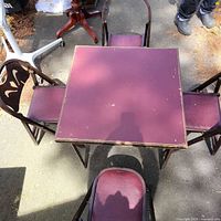 entire set table and chairs view top surface and upholstery