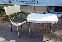 Table and chair full view outdoors