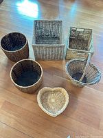 All six baskets arranged on floor