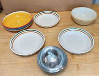 Group shot of all six bowls on countertop