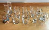 Full lot layout on table showing all glassware
