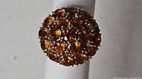 Top view showing circular cluster of orange stones