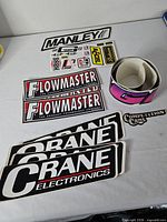 All decals laid out on table